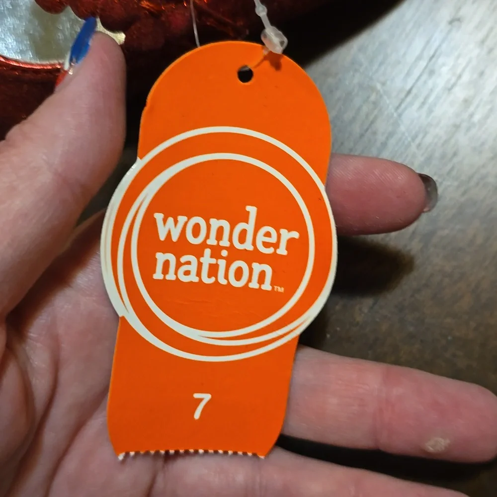 Wonder Nation Red Glitter Dress Shoes for Girls- Size‎ 7